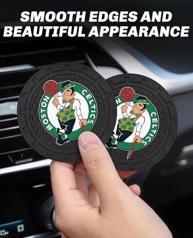 Celtics Car Cup Holder Coasters,Boston Celtics Car Cup Coasters for Cup Holder,2 Car Cup Holder Insert,Basketball Stuffs for Cars,Anti-Split Dust Proof Car Cup Mat,Silicon Car Coasters,2.75'' in Saudi Arabia