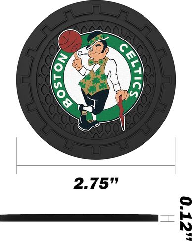 Celtics Car Cup Holder Coasters,Boston Celtics Car Cup Coasters for Cup Holder,2 Car Cup Holder Insert,Basketball Stuffs for Cars,Anti-Split Dust Proof Car Cup Mat,Silicon Car Coasters,2.75'' in Saudi Arabia