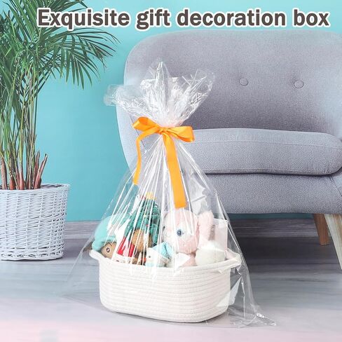 Gift Baskets Empty Basket for Gifting，Decorative Small Woven Basket with Gift Bags and Ribbons ，Empty for Baby Shower Birthday Engagement. in Saudi Arabia