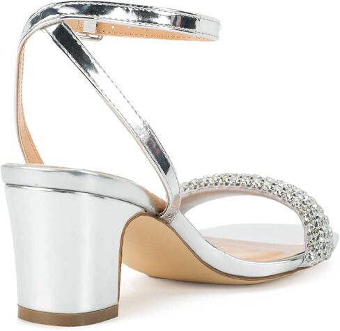 Rhinestone Top Black Silver Heels for Women Chunky Heels Dress Shoes, 2 inch Heels, zapatos De Mujer De Vestir Elegantes, Sandals in Saudi Arabia