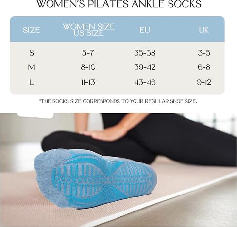 BRISIRA Bamboo Viscose Pilates Socks Compression Non Slip Cushioned Anti Blister Moisture Wicking Yoga Socks in Kuwait