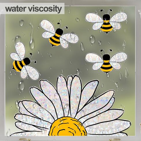 1 ورقة عباد الشمس نافذة يتمسك نافذة للنوافذ الزجاجية الربيع الصيف زهرة نافذة تتشبث PVC الألوان المائية النحل عباد الشمس نافذة الشارات عباد الشمس النحل نافذة ملصقات لمكتب متجر ديكورات المنزل in Kuwait