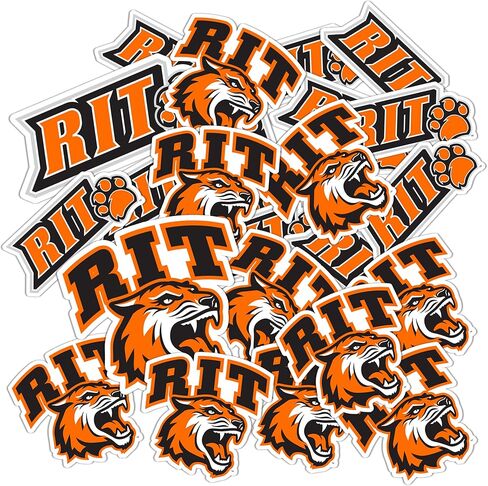 Rochester Institute of Technology Sticker RIT Tigers Stickers Vinyl Decals Laptop Water Bottle Car Scrapbook T1 (Type 1-1) in Saudi Arabia