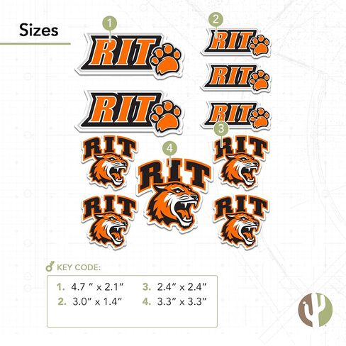 Rochester Institute of Technology Sticker RIT Tigers Stickers Vinyl Decals Laptop Water Bottle Car Scrapbook T1 (Type 1-1) in Saudi Arabia
