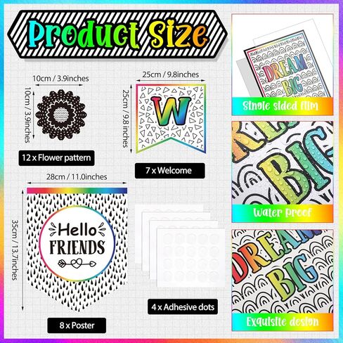 Outus 27 Pcs Black White Polka Dots Motivational Classroom Decorations Inspirational Bulletin Board Set Inspirational Quotes Posters Welcome Bulletin Board for Teacher Back to School Decor Supplies in Saudi Arabia