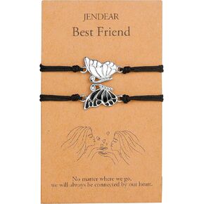 JENDEAR Friendship Bracelet for 2 with Butterfly Bracelet, Friendship Bracelet, Women's Best Friend Gift in Kuwait
