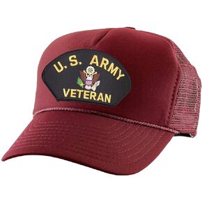 ALLNTRENDS Trucker Hat US Army Veteran Military Mesh Baseball Cap