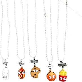 Caiyao 3-5Pcs Best Friends Forever Friendship Necklaces Cute Resin Colorful Doughnut Necklace Set French Fries Hot Dog Bread Hamburger Pendant Necklace BFF Jewelry for Women Teens Girls Gifts-B 5pcs