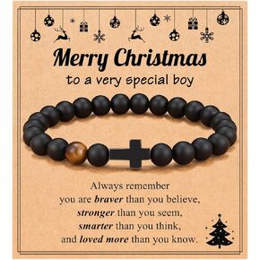 2023 Christmas Gifts for Teenage Teen Boys, Cross Bracelets for Son Grandson Nephew Gifts