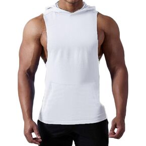 Magiftbox Mens Workout Hooded Tank Tops Sleeveless Gym Hoodies with Kanga Pocket Cool and Muscle Cut