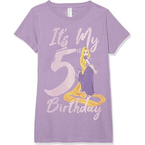 Disney Little, Big Princesses Rapunzel 5th Birthday Girls Short Sleeve Tee Shirt