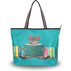 Tote Bag for Women with Zipper,Polyester Tote Purse Holiday Tote Bag Work Handbag Women Gift
