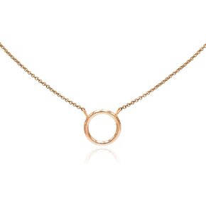 SEA OF ICE Sterling Silver Minimalist Karma Open Circle Open Circle Necklace For Women, 18" Rolo Chain