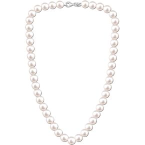 LeCalla Flaunt 925 Sterling Silver Necklace | Round Pearl Choker Necklace for Women Teen 16 Inches | Jewelry for Women