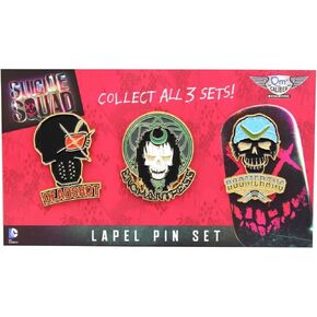 QMx Suicide Squad Lapel Deadshot, Echantress and Captain Boomerang Pin Set