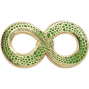 دبوس مينا Ouroboros من REAL SIC - دبوس ثعبان ذهبي - دبوس طية صدر السترة للهالوين/السحرة/الساحرة/الكيمياء/التارو للسترات وحقائب الظهر والحقائب والقبعات والقمصان
