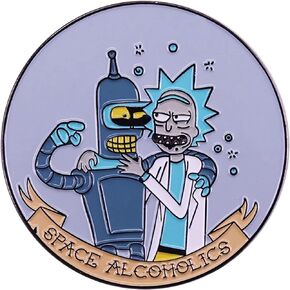Space Alcoholics Hard Enamel Pin Gift for Futurama Fans for Rick and Morty Fans