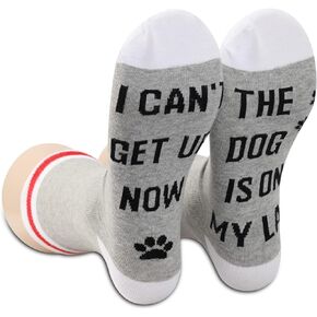 POFULLDog Owner Gift I Can't Get Up Now The Dog Is On My Lap Novelty Dog Lover Socks