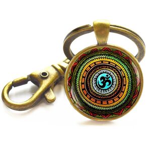 Om Symbol Keychain, Om Key Ring, Namaste Keychain, Zen Key Ring, Yoga Jewelry, Buddhist Jewelry, Om Charm, Men’s Yoga Keychain, Boho Keychain