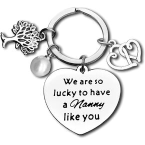 Nanny Gift from Grandchildren Nanny Keychain Nanny Appreciation Gift Babysitter Gift Child Care Gift Child Caregiver Gifts Thank You Jewelry for Nanny Grandma Gift Mothers Day Birthday Retirement Gift