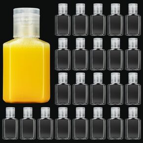 APACALI 100PCS Plastic Travel Bottles 1oz Mini Shampoo Bottles Small Empty Bottles Refillable Cosmetic Containers with Flip Cap Clear Portable Small Bottles for Liquid, Lotions, Toner, Body Soap