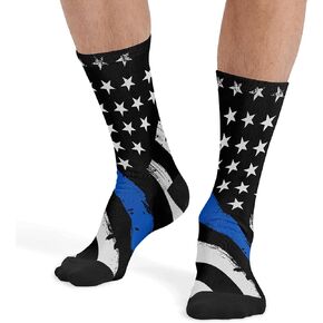 HJKLONE American Flag Crew Socks for Men Women, Novelty Mid-Calf Socks Casual Funny Crazy Dress Socks