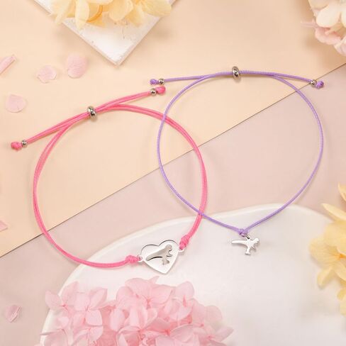 VU100 سوار العودة إلى المدرسة هدايا مطابقة الديناصور/سوار القلب سوار الأم والابنة في اليوم الأول من المدرسة هدية الأم وأنا أساور هدية القلق الانفصال للابن والبنات والأولاد والحفيدة in Kuwait