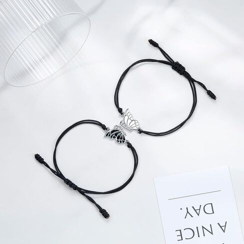 JENDEAR Friendship Bracelet for 2 with Butterfly Bracelet, Friendship Bracelet, Women's Best Friend Gift in Kuwait