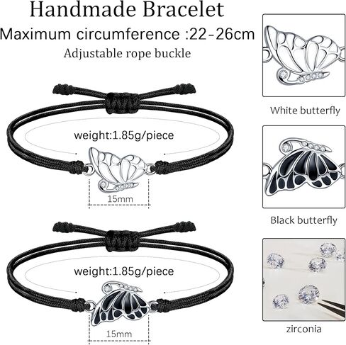 JENDEAR Friendship Bracelet for 2 with Butterfly Bracelet, Friendship Bracelet, Women's Best Friend Gift in Kuwait