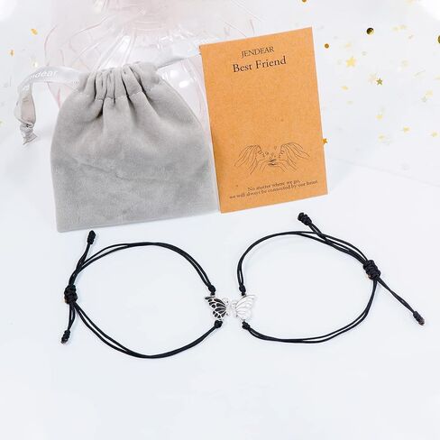 JENDEAR Friendship Bracelet for 2 with Butterfly Bracelet, Friendship Bracelet, Women's Best Friend Gift in Kuwait