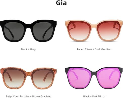 نظارات شمسية كبيرة الحجم من DIFF Gia Designer للنساء حماية من الأشعة فوق البنفسجية 400، إطارات عصرية in Kuwait