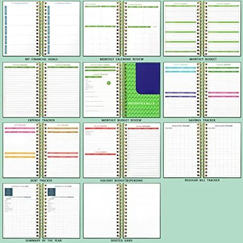 JUBTIC Budget Planner and Monthly Bill Organizer with Pockets. Undated Financial Planner Budget Book and Expense Tracker Notebook, Budgeting Journal to Control Your Money - 5.6" x 8.2" (Black) in Saudi Arabia