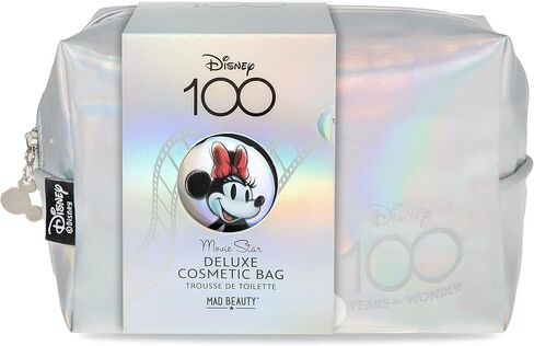 MAD Beauty Disney 100 Years of Wonder Cosmetic Make-Up Bag Limited Edition, Minnie Mouse, Travel Pouch, Embossed & Iridescent, On-The-Go Beauty, Cute Disney Gift in Kuwait