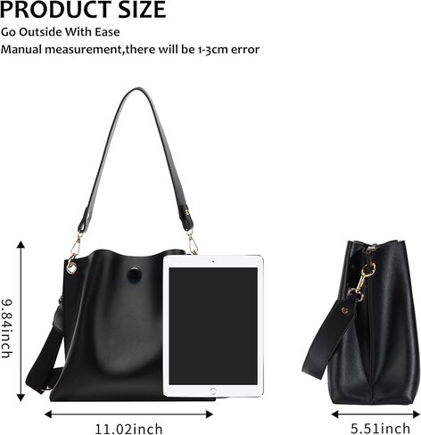 HSEONEJIA Womens Hobo Bucket Bags and Purses, Small Fashion Tote Handbag Vegan Leather Crossbody Shoulder Bag (White), White-new in Kuwait