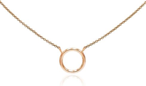 SEA OF ICE Sterling Silver Minimalist Karma Open Circle Open Circle Necklace For Women, 18" Rolo Chain in Saudi Arabia