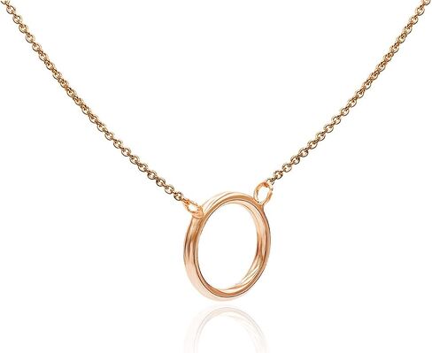 SEA OF ICE Sterling Silver Minimalist Karma Open Circle Open Circle Necklace For Women, 18" Rolo Chain in Saudi Arabia