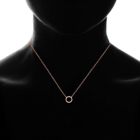 SEA OF ICE Sterling Silver Minimalist Karma Open Circle Open Circle Necklace For Women, 18" Rolo Chain in Saudi Arabia