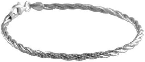 Verona Jewelers 925 Sterling Silver Diamond Cut Flexible Italian Spring Omega Braided Sparkle Necklace- Twisted Omega Rope Chain Chain Necklace, 3MM Silver Necklace in Saudi Arabia