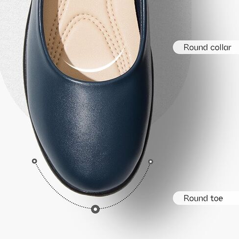 Women's Comfortable Black Leather Dress Ballerina Flats for Office and Work in Saudi Arabia