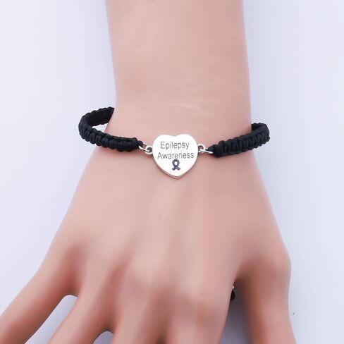 CENWA Epilepsy Purple Ribbon Adjustable Bracelet Epilepsy Awareness Gift Purple Awareness Epilepsy Survivor Jewelry in Saudi Arabia