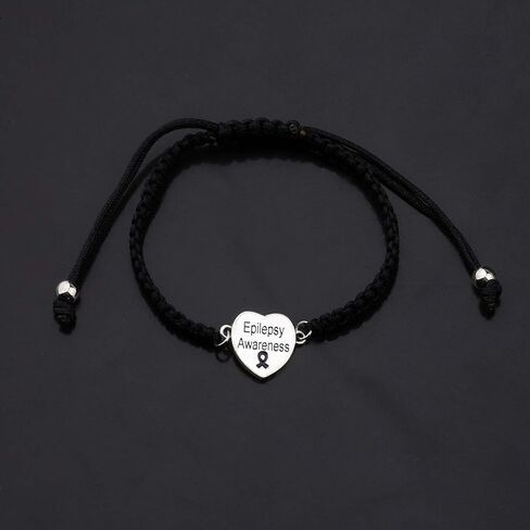 CENWA Epilepsy Purple Ribbon Adjustable Bracelet Epilepsy Awareness Gift Purple Awareness Epilepsy Survivor Jewelry in Saudi Arabia