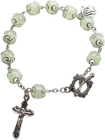 سوار كاثوليكي مسبحة مسبحة متوهجة في الظلام سوار قلادة الصليب الصلاة المثالية in Kuwait