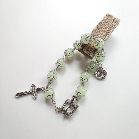 سوار كاثوليكي مسبحة مسبحة متوهجة في الظلام سوار قلادة الصليب الصلاة المثالية in Kuwait