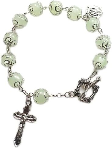 سوار كاثوليكي مسبحة مسبحة متوهجة في الظلام سوار قلادة الصليب الصلاة المثالية in Kuwait