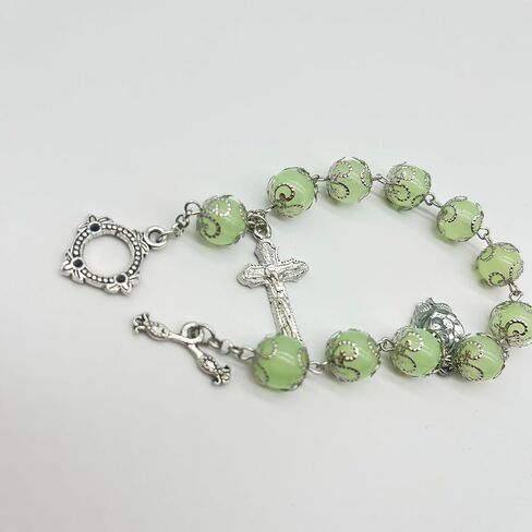 سوار كاثوليكي مسبحة مسبحة متوهجة في الظلام سوار قلادة الصليب الصلاة المثالية in Kuwait