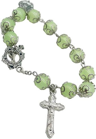 سوار كاثوليكي مسبحة مسبحة متوهجة في الظلام سوار قلادة الصليب الصلاة المثالية in Kuwait