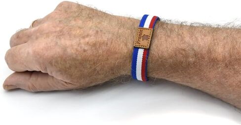 BDM French Flag Bracelet, French Flag Bracelet, French Elastic Bracelet, One Size, Leather in Saudi Arabia