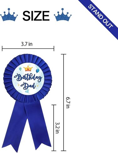 اننورو دبوس شارة مطبوع عليه عبارة Happy Birthday Dad Tad، دبابيس زر وردة عيد ميلاد للرجال، دبوس بروش اكسسوارات حفلة عيد ميلاد سعيد، زينة حفلات البالغين، عبوة من قطعة واحدة، دبوس، لا, دبوس, بدون أحجار in Kuwait