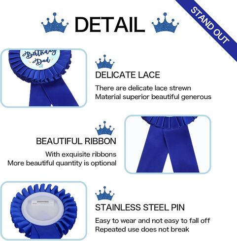 اننورو دبوس شارة مطبوع عليه عبارة Happy Birthday Dad Tad، دبابيس زر وردة عيد ميلاد للرجال، دبوس بروش اكسسوارات حفلة عيد ميلاد سعيد، زينة حفلات البالغين، عبوة من قطعة واحدة، دبوس، لا, دبوس, بدون أحجار in Kuwait