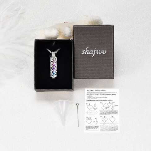 shajwo Cylinder Urn Necklace for Ashes for Women Men Cremation Jewelry Keepsake Memorial Human Pet Ashes Pendant in Saudi Arabia